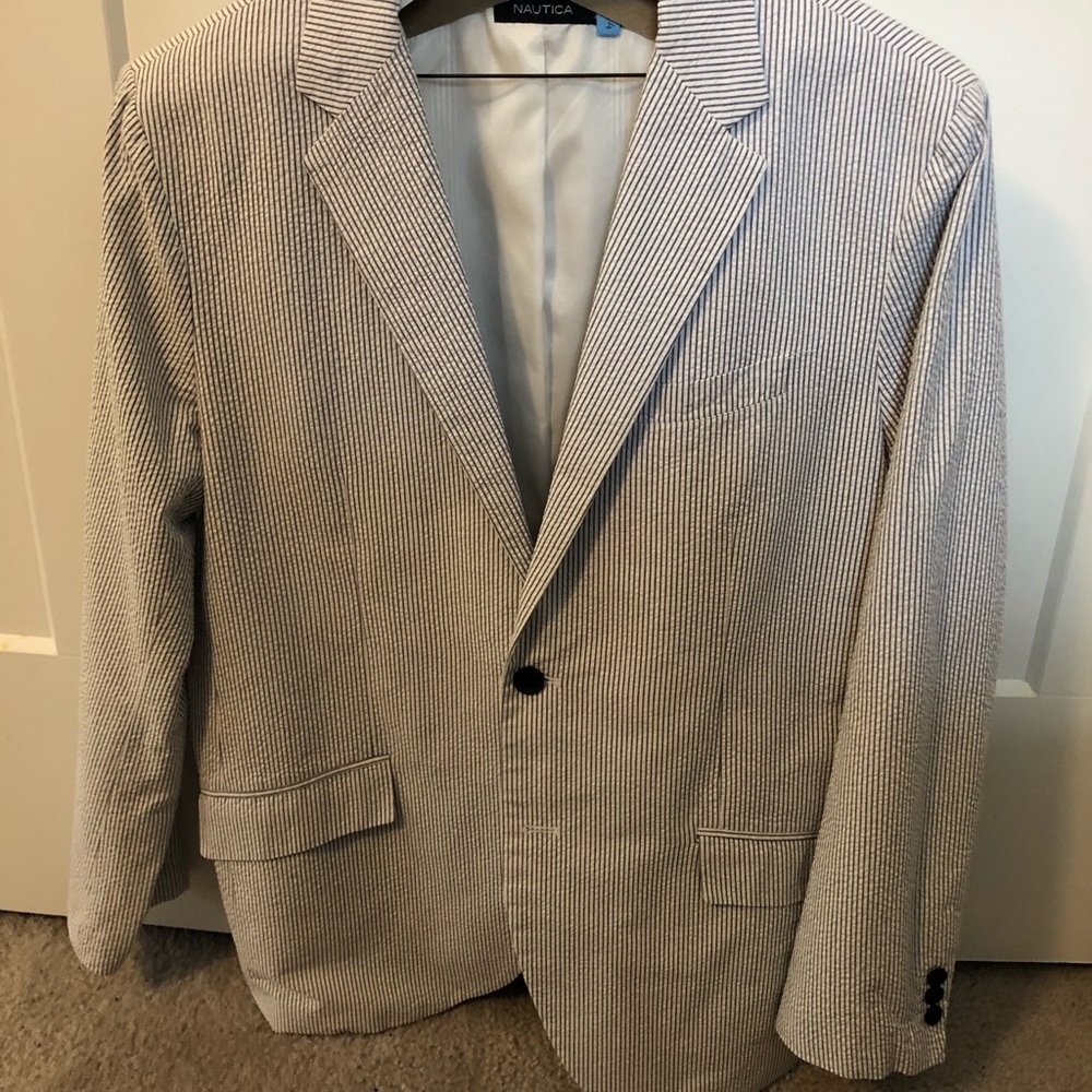 Men’s Blue Seer Sucker Nautica Sports Coat